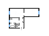2-кімнатне планування квартири в будинку по проєкту 5-80-п