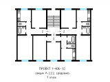 Поверхове планування квартир в будинку по проєкту 1-406-12