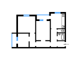 3-кімнатне планування квартири в будинку по проєкту Т-134