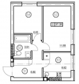 2-комнатная планировка квартиры в доме по адресу Сечевая улица 31