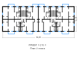 Поэтажная планировка квартир в доме по проекту 1-215-1