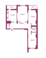 3-комнатная планировка квартиры в доме по адресу Печерская улица 2
