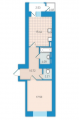 1-комнатная планировка квартиры в доме по адресу Вернадского академика бульвар 24 (2)