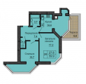 2-комнатная планировка квартиры в доме по адресу Боголюбова улица 42
