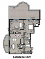 2-комнатная планировка квартиры в доме по адресу Лебедева академика улица 1 к11
