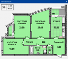 3-комнатная планировка квартиры в доме по адресу Оболонский проспект 1к1