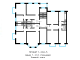 Поэтажная планировка квартир в доме по проекту 1-204-5