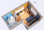 1-комнатная планировка квартиры в доме по адресу Каменская улица (Днепродзержинская улица) 123
