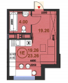 1-комнатная планировка квартиры в доме по адресу Практичная улица Smart 8