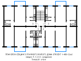 Поэтажная планировка квартир в доме по проекту 1-480-12кб