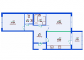 2-комнатная планировка квартиры в доме по адресу Берковецкая улица 6 (2)