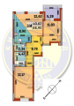 3-комнатная планировка квартиры в доме по адресу Цисык Квитки улица (Гамарника улица) 34-36