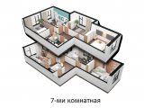 6-комнатная планировка квартиры в доме по адресу Рабочая улица 3-13