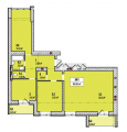 3-комнатная планировка квартиры в доме по адресу Прожекторный переулок дом 2