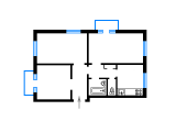 3-комнатная планировка квартиры в доме по проекту 1-406-5