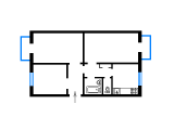 3-комнатная планировка квартиры в доме по проекту 1-424-3
