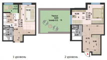 2-комнатная планировка квартиры в доме по адресу Панорамная улица 2д