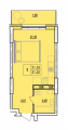 1-кімнатне планування квартири в будинку за адресою Харківське шосе №210