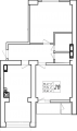 2-комнатная планировка квартиры в доме по адресу Радистов улица 34б