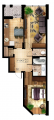 2-комнатная планировка квартиры в доме по адресу Регенераторная улица 4к17