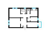 4-комнатная планировка квартиры в доме по проекту 1-302-6