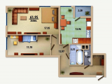 2-комнатная планировка квартиры в доме по адресу Клавдиевская улица 40е