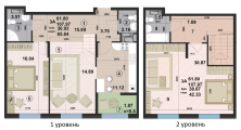 3-комнатная планировка квартиры в доме по адресу Панорамная улица 2д