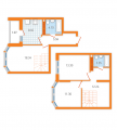 3-комнатная планировка квартиры в доме по адресу Бориспольская улица 40 (2)