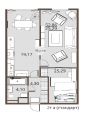 1-комнатная планировка квартиры в доме по адресу Балукова улица 1