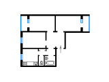 3-комнатная планировка квартиры в доме по проекту АППС ЧН-94