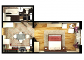 1-кімнатне планування квартири в будинку за адресою Закревського Миколи вулиця 101б