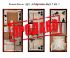 Поэтажная планировка квартир в доме по адресу Билыка Ивана улица (Яблоневая улица) 3