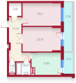 2-комнатная планировка квартиры в доме по адресу Сечевых Стрельцов улица (Артема улица) 59
