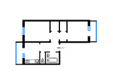 2-комнатная планировка квартиры в доме по проекту 182 Мобиль