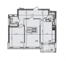2-кімнатне планування квартири в будинку за адресою Маланюка Євгена вулиця (Сагайдака Степана вулиця) 101 (18-21