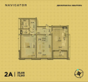 2-комнатная планировка квартиры в доме по адресу Балтийский переулок 23 (4)