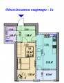 1-комнатная планировка квартиры в доме по адресу Малоземельная улица 75д