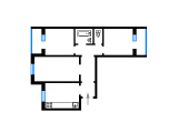 3-комнатная планировка квартиры в доме по проекту 96