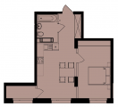 1-комнатная планировка квартиры в доме по адресу Надднепрянское шоссе 2а (6)