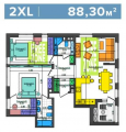 2-комнатная планировка квартиры в доме по адресу Салютная улица 2б (11)