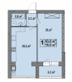 1-комнатная планировка квартиры в доме по адресу Франко Ивана улица №4