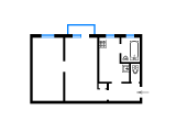 2-комнатная планировка квартиры в доме по проекту 5-60-п