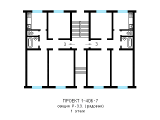 Поверхове планування квартир в будинку по проєкту 1-406-7