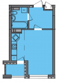 1-кімнатне планування квартири в будинку за адресою Калнишевського Петра вулиця (Майорова Михайла вулиця) 6