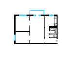 3-комнатная планировка квартиры в доме по проекту 1605-АМ/э