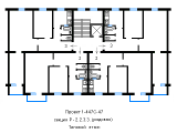 Поверхове планування квартир в будинку по проєкту 1-447С-47