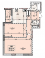 2-комнатная планировка квартиры в доме по адресу Бережанская улица 15 (3)