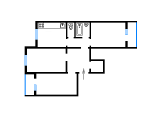 3-комнатная планировка квартиры в доме по проекту АППС-М