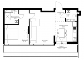 2-комнатная планировка квартиры в доме по адресу Победы проспект 72