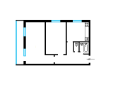 2-кімнатне планування квартири в будинку по проєкту 1-КГ-480-26